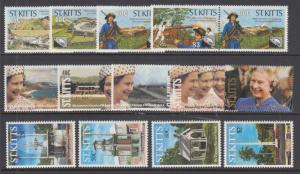 St. Kitts Sc 285//346 MNH. 1990-1992 issues, 3 complete sets, VF