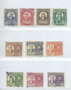 VENEZUELA 1949 SANTOS MICHELENA USED SET SCOTT 424-7, C272-7