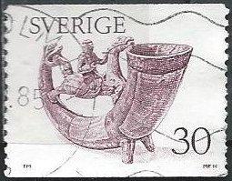 Sweden 1175 (used) 30ö drinking horn (1976)
