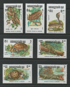 Thematic Stamps Animals - KAMPUCHEA 1983 REPTILES 7v 454/60 mint