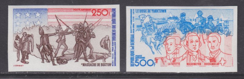 Senegal Sc C141v-C142v MNH. 1975 US Bicentennial Imperf cplt