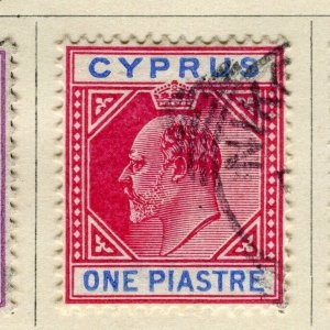 CYPRUS; 1903 early Ed VII issue fine used 1Pi. value