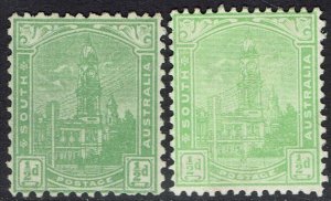 SOUTH AUSTRALIA 1899 GPO ½D BOTH PERFS 13 AND 12 X 11½ WMK CROWN/SA