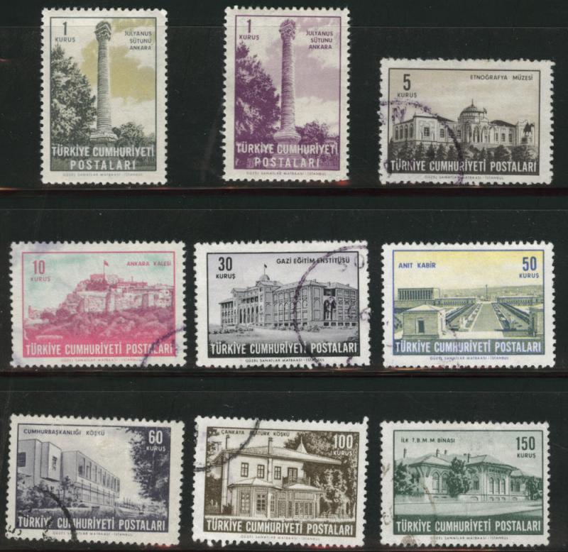 TURKEY Scott 1568-1577 mixed 1963  set 