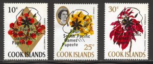 Cook Islands Scott 302-04 Unused HROG - 1971 South Pacific Games O/P - SCV $1.50