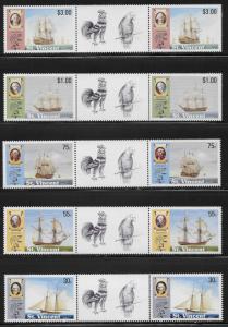 ST. VINCENT SC# 1227-31 GUTTER PRS  FVF/MNH 1989