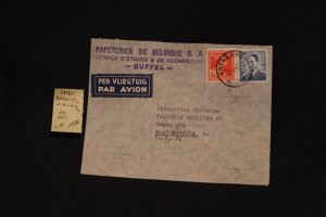 Belgium 291 & 457 on cover Antwerp to W. Norfolk VA (#1486)