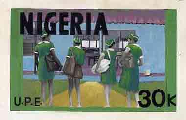 Nigeria 1976 Universal Primary Education - original hand-...