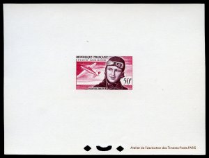 France, Air Post #C33 (Dallay PA34) Cat€175, 1955 Bastie, imperf. deluxe sheet