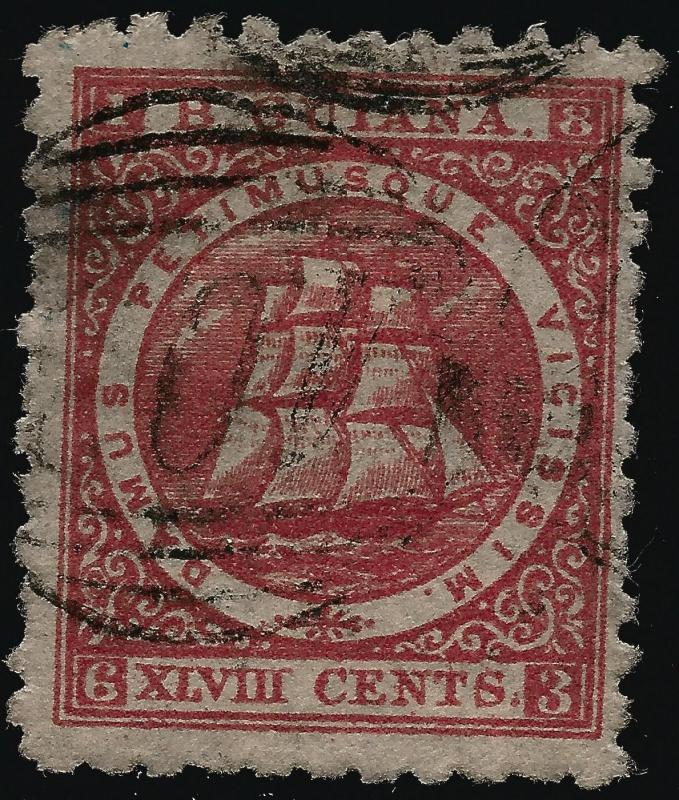 British Guiana #104 Crimson Used F-VF hr...Fill in British Colony spaces!