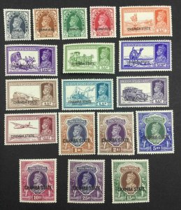 MOMEN: INDIA CHAMBA SG #82-99 1938 MINT OG H £1,200 LOT #63746 