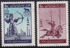 Sc# 1159 / 1160 Iran 17th Olympic Games, Rome 1960 MNH set CV $6.50