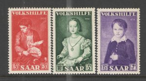 Germany - Deutsches Bundespost/Saar 1954 Sc# B101-B103 MHR F -1954 semi postals