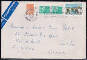 France - Dec 14, 2001 Airmail Cover to Canada