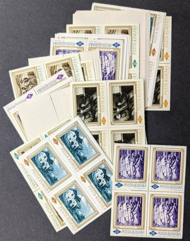 EDW1949SELL : ROMANIA 1966 Scott #1859-64 Paintings 57 Complete sets Cat $411.00