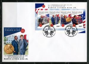 TOGO 2018  50th MEMORIAL  ANNIVERSARY OF MARTIN LUTHER KING Jr. W/JFK  SHT FDC