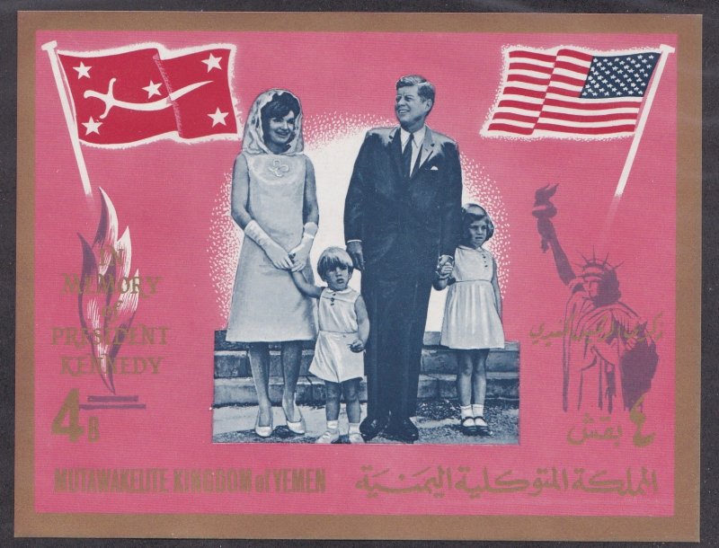 Yemen (Kingdom) M# Block 16B, John F, Kennedy, Souvenir Sheet, NH