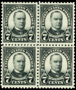 559, Mint NH F-VF 7¢ McKinley Block of Four -*- Stuart Katz