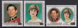 247-49 Aitutaki 1981 Royal Wedding MNH