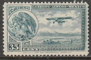 MEXICO C15, 35¢ Early Air Mail Plane and coat of arms. MINT NH. VF.