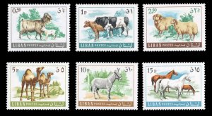 Lebanon #453-458 Cat$27.90, 1968 Animals, complete set, never hinged