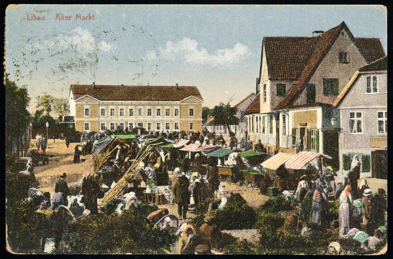 Latvia Postcard VF Early Picture Libad Market