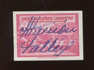 MARION TALLEY OPERA SINGER & ACTRESS SIGNED 1940 OLYMPIC STAMP (BX 3584)