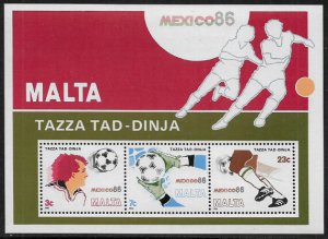 Malta #681a MNH S/Sheet - World Cup Soccer