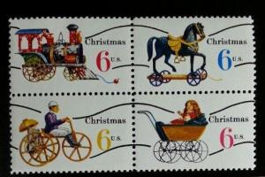 1970 6c Christmas Toys, Block of 4 Scott 1415-18a Mint F/VF NH