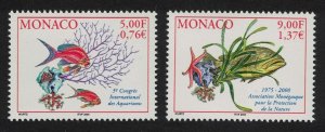 Monaco Corals Starfish Water plant Fish 2v 2000 MNH SG#2474-2475 MI#2521+2523