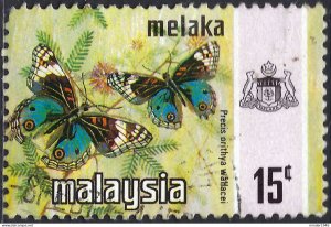 MALAYSIA MALACCA 1971 15c Multicoloured, Butterflies SG75 Used