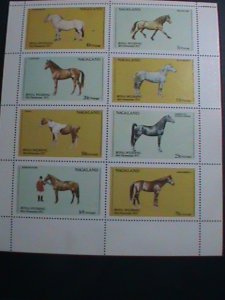 ​NAGALAND STAMP-1973 WORLD COLORFUL LOVELY BEAUTIFUL HORSES-MNH SHEET VF