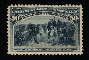 EXCEPTIONAL GENUINE SCOTT #240 MINT OG H 1893 COLUMBIAN EXPOSITION ISSUE #20365