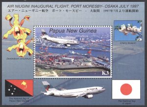 Papua New Guinea Sc# 923 MNH Souvenir Sheet 1997 Air Niugini First Flight