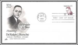 US #1860 Ralph Bunche FDC