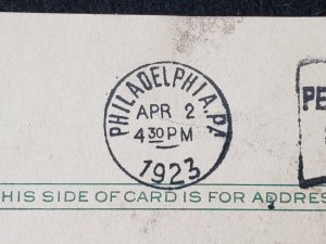 UX27. Jefferson, 1 cent, US Postal Cards.  Cancelled.VF cond.