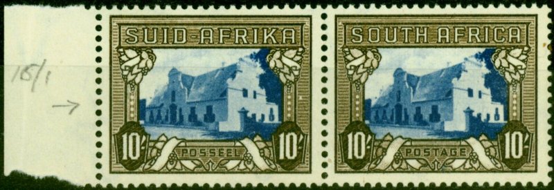 South Africa 1939 10s Blue & Sepia SG64c V.F MNH