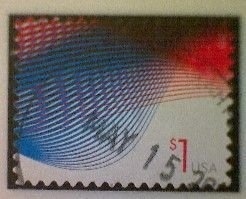 United States, Scott #4953, used(o), 2015, Patriotic Waves, $1.00, red and blue