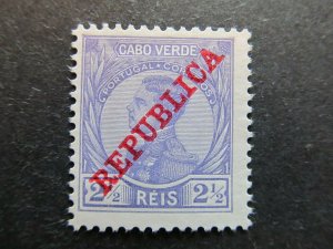 1912 A3P24F59 Cape Verde 2 1/2r Mint No Gum-