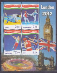 2012 Tajikistan  591-594/B64 2012 Olympic Games in London 10,00 €