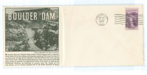 US 774 1935 3ct Boulder Dam (single) on an unaddressed first day cover with a (first) dam serive bureau cachet.