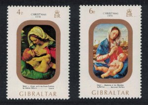 Gibraltar Christmas 'Madonna' by Solario 2v 1974 MNH SG#335-336