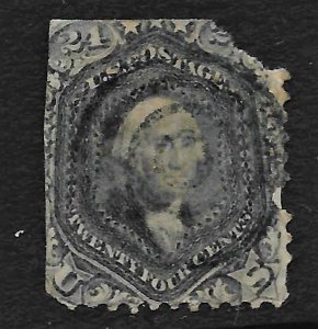 1863 Sc. 78b gray used with S.O.N. target cancel, space filler Cat. Val. $450.00