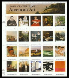 US #3236, 32c American Art,  Sheet, VF mint never hinged, Fresh Sheet  STOCK ...