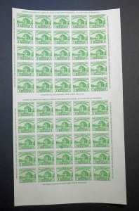 1935 Century of Progress 1c Sc 766 FARLEY block of 50, HORIZONTAL gutter (J1