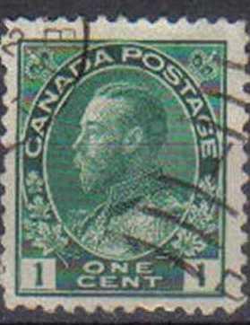 CANADA, 1912, used 1c. green,   King George (so-called Admirals)