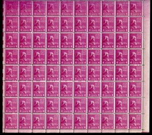 UNITED STATES SCOTT#808 MARTHA WASHINGTON WET PRINT  ERROR SHEET  MINT NH