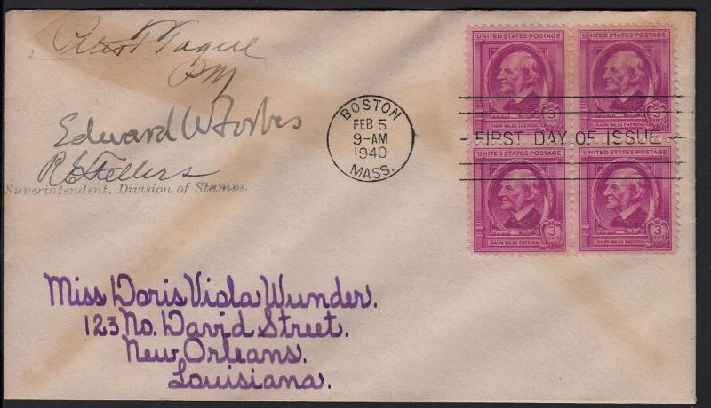 1940 Emerson Sc 861 signed Edward Waldo Forbes, to Wunder