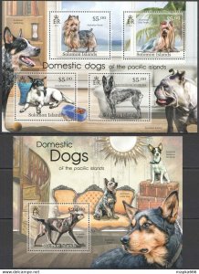 2012 Solomon Islands Dogs Domestic Animals Fauna #1586-89+Bl111 ** Ls036