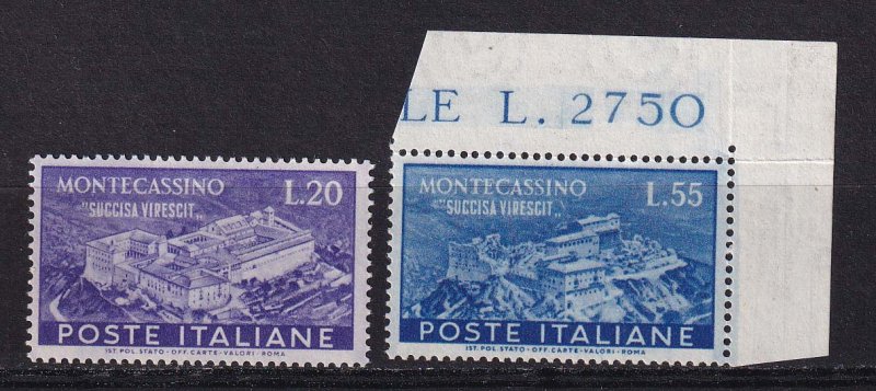 1951 - ITALY - Abbey of Montecassino - SC# 579-580 - MNH VF **